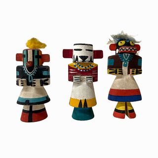 (3) Native American Hopi Kachina Dolls
