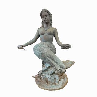 20th Century Bronze Mermaid Sculpture