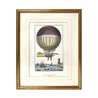 First Channel Crossing by Air 1785 Balloon Framed