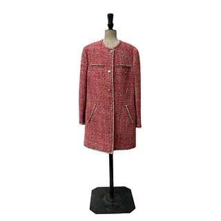 Vintage Chanel Red Printed Evening Coat