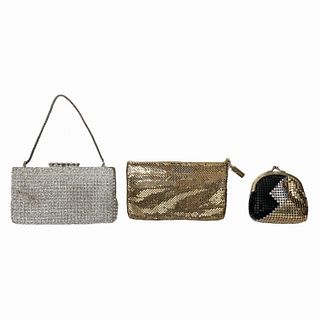 (3) Rhinestone Clutches and Shiny Pouch