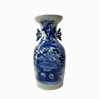 Porcelain Blue Flower Design Vase