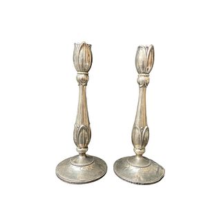 Pair of Fisher Sterling Weighted 8004 Candelabras