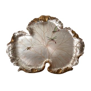 Lillian August Hand Painted Leaf Tray