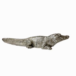Silver Alligator Bookends