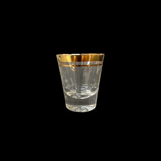 Vintage Gold Rimmed Crystal Shot Glass