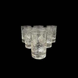 (6) Vintage Mini Crystal Water Glasses