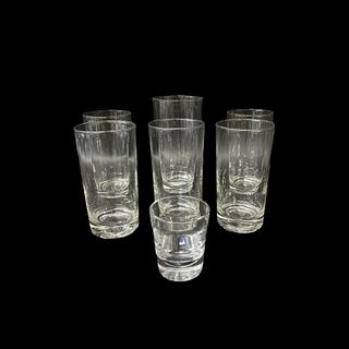 (Set) Vintage Crystal Water Glasses & Shot Glass