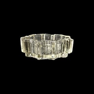 Decorative Crystal Ashtray With Floral Design