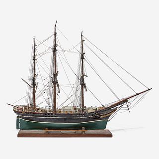A carved and painted model of the Ship Philadelphia 19th century, restored 1951