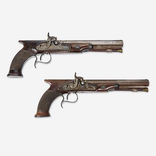 A cased pair of English gentleman's pistols London, early 19th century