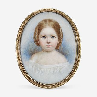 John Carlin (1813-1891) Portrait Miniature of a Young Girl