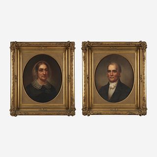 Rembrandt Peale (1778-1860) Pair of Portraits: Anne Wahl Clarke and John Carr Clarke of Walnut Street, Philadelphia, PA