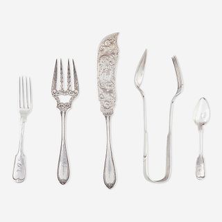 A group of assorted silver flatware James Conning (1813-1872), Mobile, AL and Hyde & Goodrich (active 1816-1866), New Orleans, LA, mid-19th century