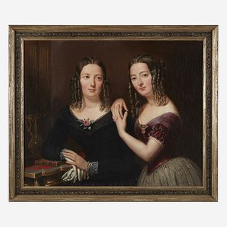 American School 19th century Portrait of Two Young Women