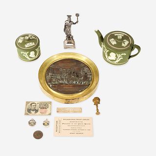 A group of commemorative, political, presidential and campaign items 19th century