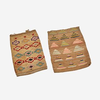 Two Plateau double-sided twined cornhusk bags Nez Perce, late 19th/early 20th century