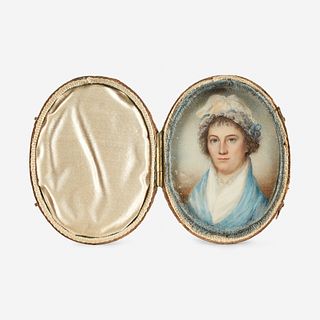 Attributed to James Peale (1749-1831) Portrait Miniature of a Lady