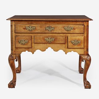 A Chippendale carved tiger maple dressing table Pennsylvania, mid-18th century