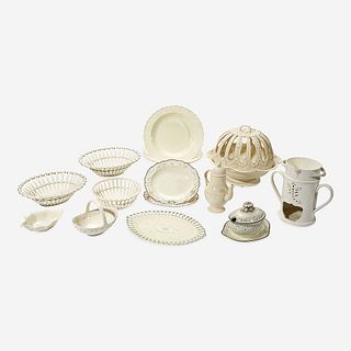 A group of fourteen English creamware table wares Wedgwood, Leeds, and others, late 18th century