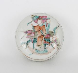 Qing, Chinese Famille Rose Porcelain Wax Seal Box
