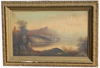 Large 19th C. Hudson River School Painting