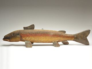 Rainbow trout trade sign, Oscar Peterson, Cadillac, Michigan, circa 1930.