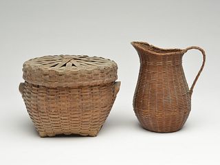 Two Mic Mac Indian baskets from Nova Scotia.