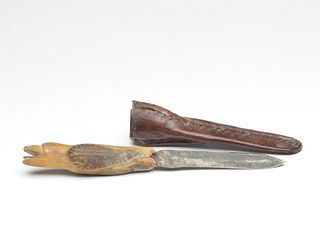 Knife with bone handle from Lunenburg County, Nova Scotia.