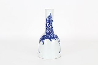 Chinese Blue/White Mallet Vase, Kangxi Mark