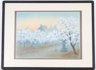 Signed, Japanese School Painting of Cherry Blossom