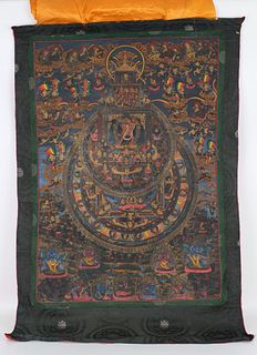 Early Antique Figural Tibetan Thangka