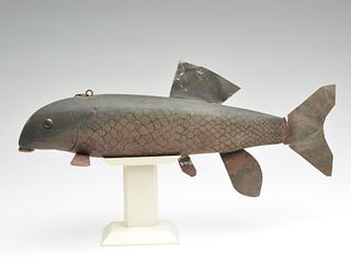 Large and impressive sucker fish decoy, Lake St. Clair, Michigan, circa 1900.