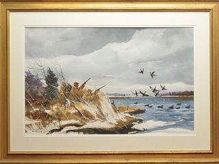 Watercolor, Chet Reneson, Old Lyme, Connecticut (b.1934).