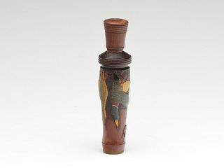 Fancy carved duck call, Charles Perdew, Henry, Illinois, 1st quarter 20th century.
