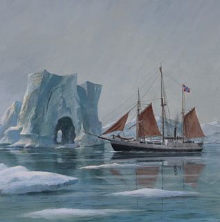 Charles Lundgren (1911-1988) "Fram Sailing Ship"