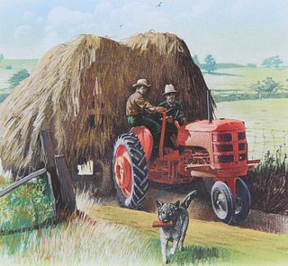 Jim Butcher (B. 1944) "Harvesting Hay"