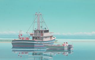 Keith Reynolds (B. 1929) Marshall Islands Fishing