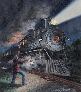 J. Craig Thorpe (B. 1948) "Mississippi Locomotive"