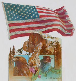 Mark Schuler (B. 1951) "Flag over Yosemite"