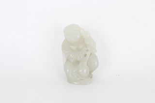 Chinese White Jade Figure of Boy