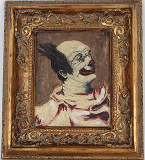 Signed 'Meister', 20th C. Clown Painting