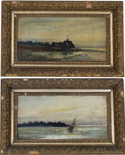 (2) 19th C. American School Coastal Paintings