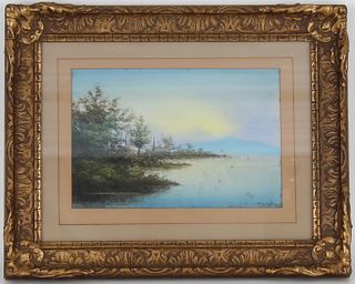 "On the Connecticut River", Signed
