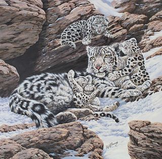 R.G. Finney (B. 1941) "Snow Leopard"