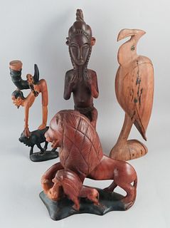 Group of 4 African Wood Carvings