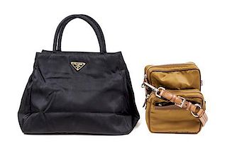 A Pair of Nylon Prada Handbags,