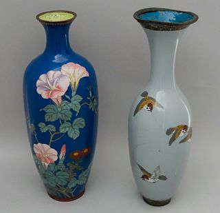 2 Exemplary Japanese Cloisonne Vases