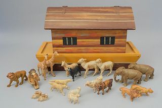 Antique Wooden Noah's Ark Toy