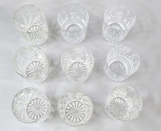 9 Waterford Crystal Double Old Fashioned Glasses